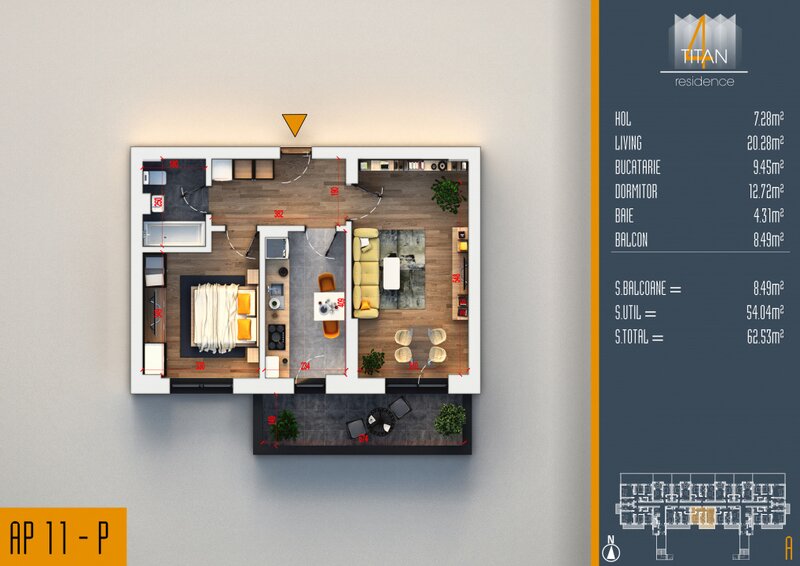 Doua camere ideal investitie, incalzire in pardoseala